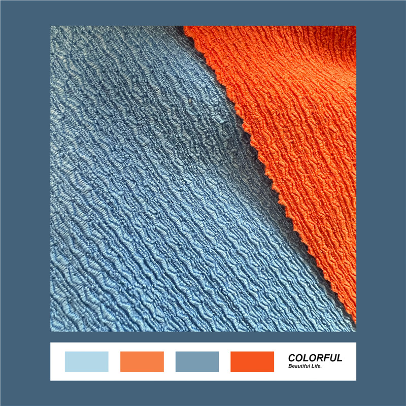 China POLY/SPANDEX WARP KNITTING CRINKLE BUBBLE STRETCH FOR
